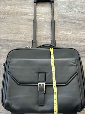 Kenneth Cole Black Leather Laptop Briefcase with wheels